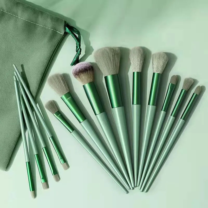 Pincéis De Maquiagem Kits Com 13 Unidades + Bolsa